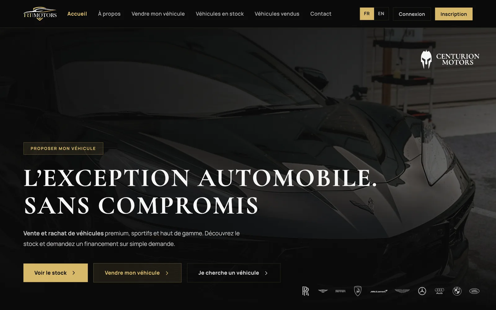 Home page of the FRT Motors website