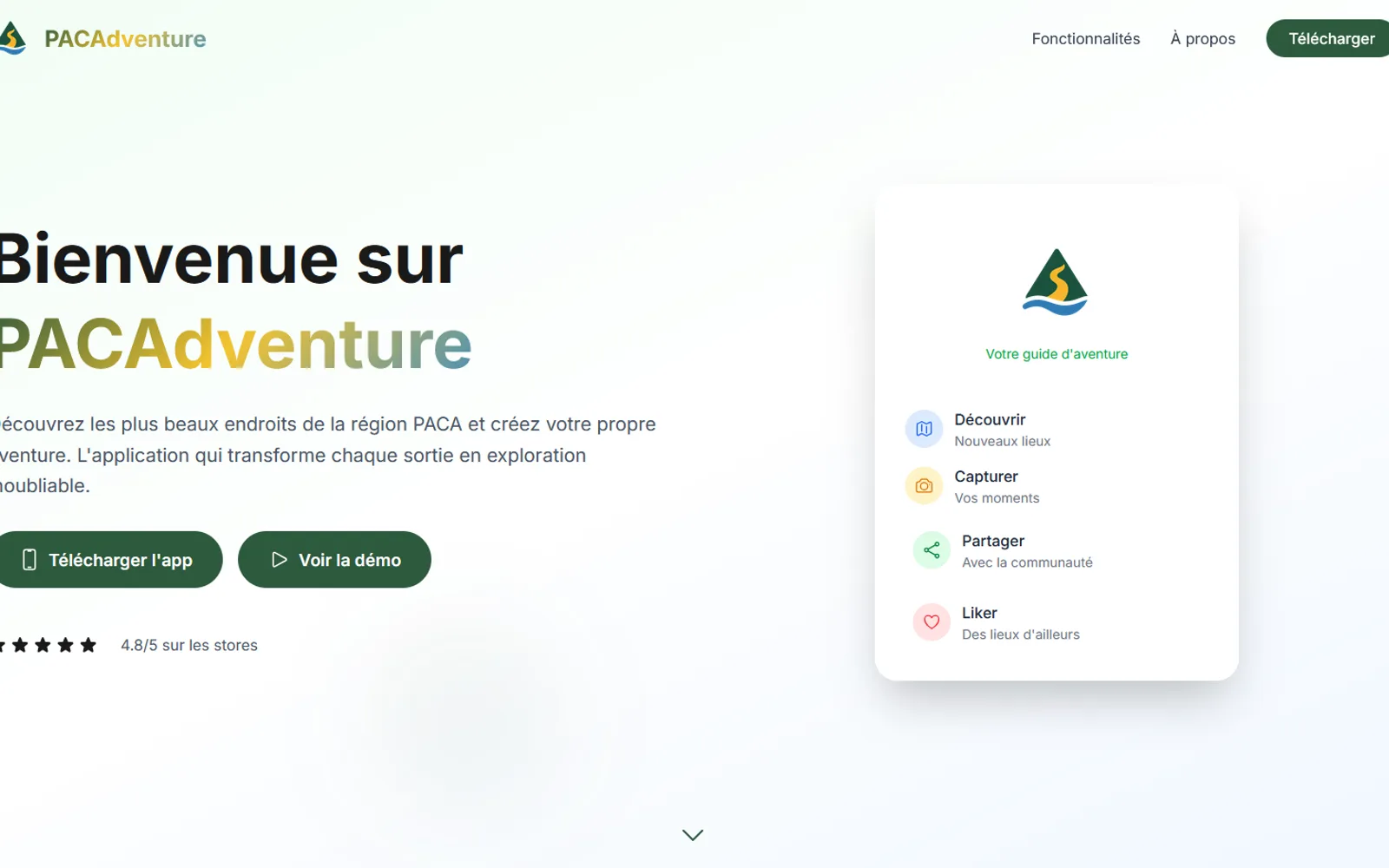 Home page of the PACAdventure website